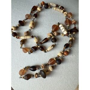 Brown Beaded Stone Necklace